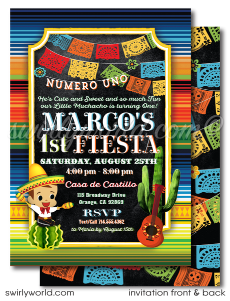 Fiesta Birthday Invitation with your picture, Muchacho Invitation, Mexican Birthday Invitation, Digital Invite, 2024 2 Options