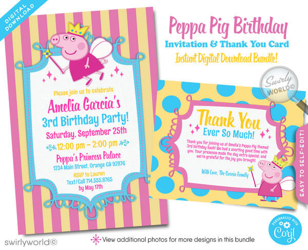 Peppa Pig Birthday Invitation Template