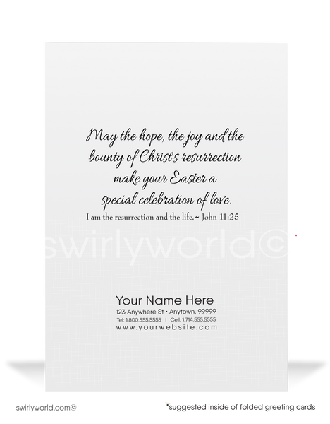Religious Christian Catholic Cross with Lilies Happy Easter Greeting C -  swirly-world-design