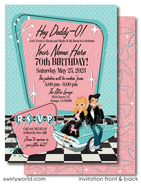 Fifties Party Invitations