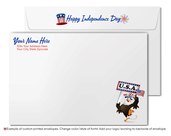 Custom Personalized Name Happy 4th Of July Bald Eagle American