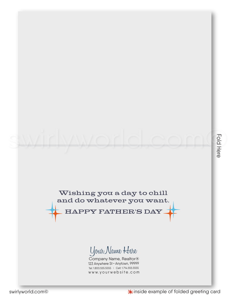 Retro Vintage "Do Not Disturb" Sign Cartoon Happy Father's Day Digital Image Cards