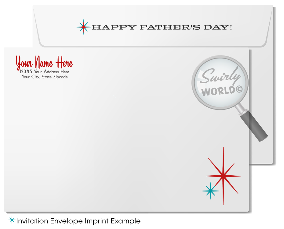 Retro Vintage 1960s Mid-Century Modern MCM Happy Father's Day Printed Cards