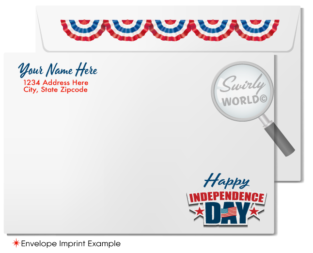 Customizable Realtor 4th of July Independence Day Greeting Cards with Patriotic Home