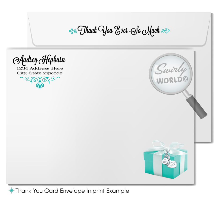 Host an elegant 'Breakfast at Tiffany's' themed baby shower with Swirly World's digital invitation set. Features Tiffany Blue, vintage damask patterns, and Audrey Hepburn’s iconic style. Customize easily with Corjl. Perfect for a glamorous celebration honoring a fabulous mom-to-be. Download and personalize today!