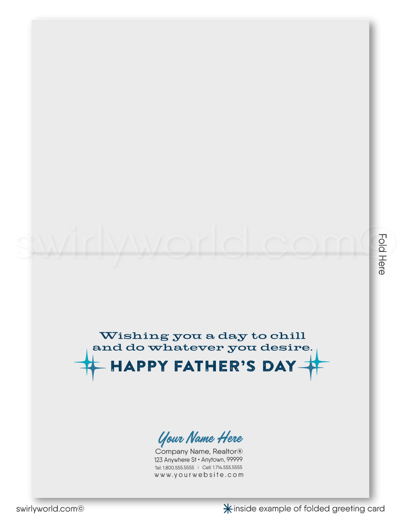 Retro Vintage Mid-Century Modern Style Happy Father's Day Printed Cards