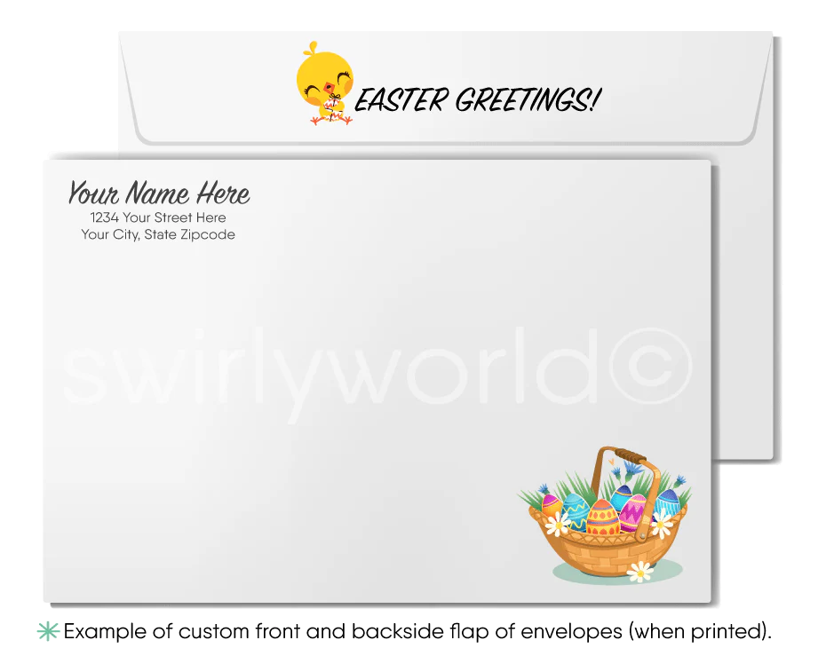 Retro Easter Greeting Card – Colorful Dyed Eggs, Mid-Century Diamond Pattern & Kraft-Style Center