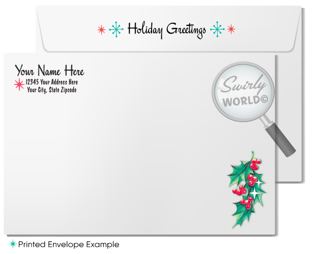 1950s Atomic Santa Holiday Photo Card - Mid-Century Modern Christmas Design - Customizable Template