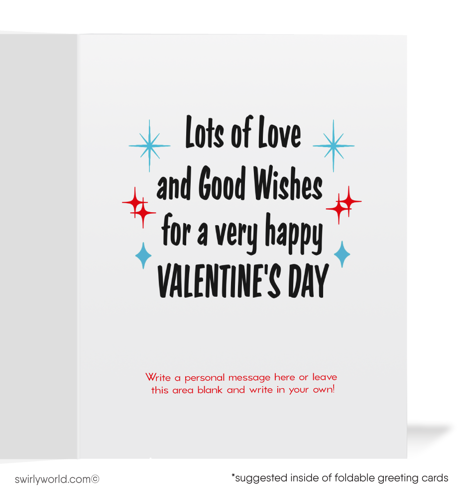 Charming 1940s-1950s Vintage-Inspired Valentine's Day Cards: Retro Baker Pastry Chef