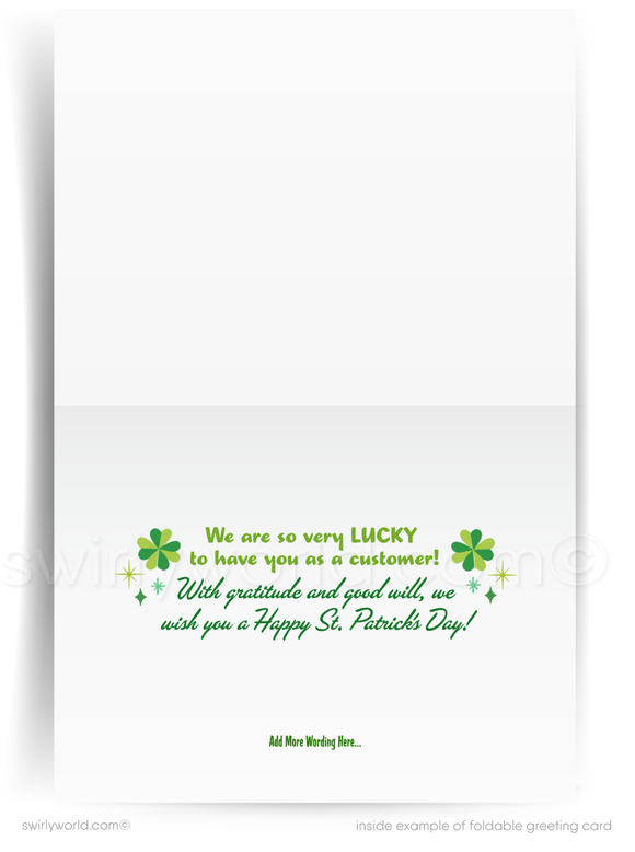 Mid-Century Modern St. Patrick’s Day Greeting Cards – Client Appreciation & Business Connections