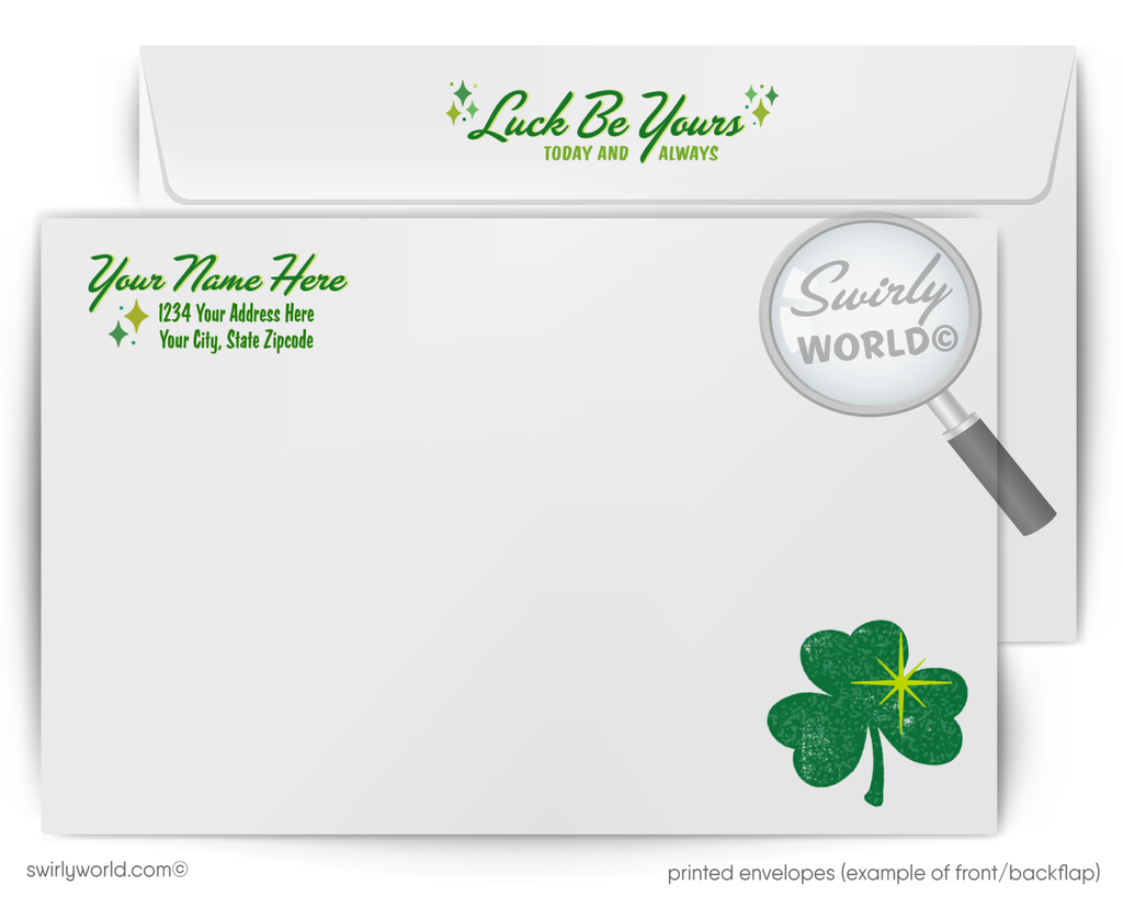 Mid-Century Modern St. Patrick’s Day Greeting Cards – Client Appreciation & Business Connections