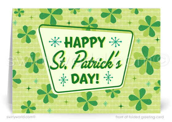 Mid-Century Modern St. Patrick’s Day Greeting Cards – Client Appreciation & Business Connections