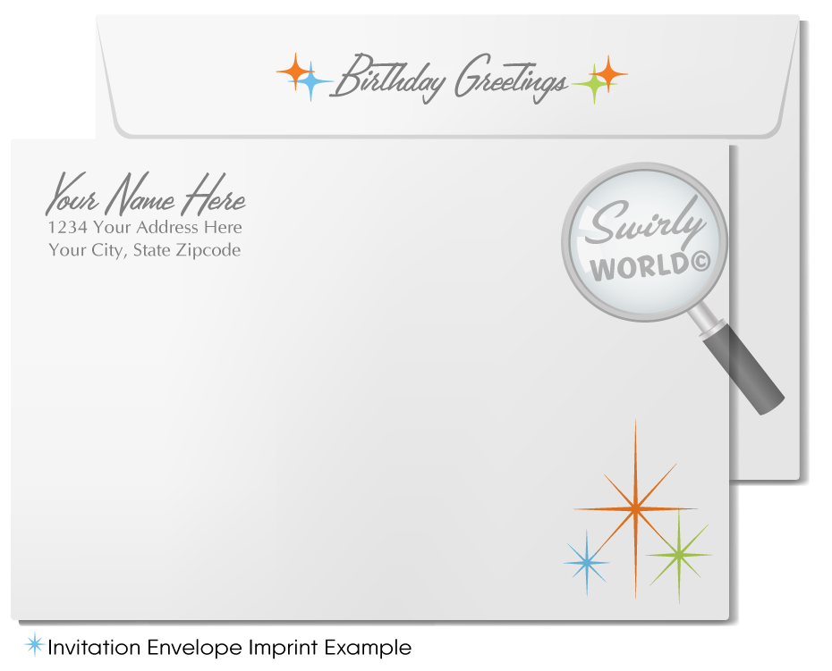 Celebrate your clients' special day with our unique Happy Birthday greeting card. Featuring abstract geometric gift packages on a clean white background. Available as folded or flat cards, printed on thick card stock with matching envelopes. Upgrade to customized envelopes with your logo for a professional touch.