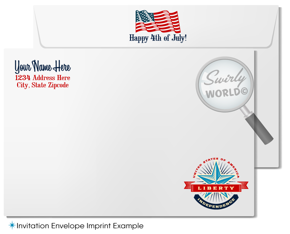 Patriotic Vintage American Eagle Flag Happy 4th of July Independence Day Cards for Business