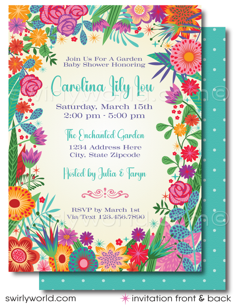 Host a charming baby shower with our Vintage Botanical Floral Invitation Set. Featuring vibrant floral designs and elegant calligraphic fonts, this digital download includes invites, thank you cards, and envelopes. Easily customize and download via Corjl for a beautifully warm and welcoming event.