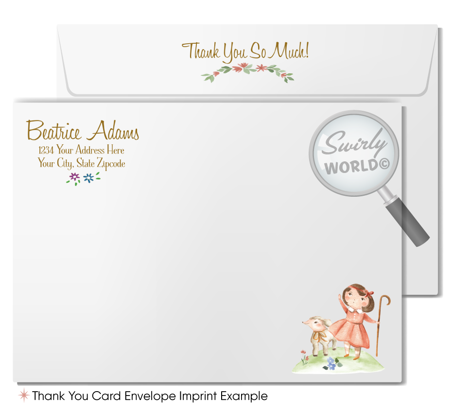 Mother Goose Nursery Rhymes Gender Neutral Printed Baby Shower Invitation Set