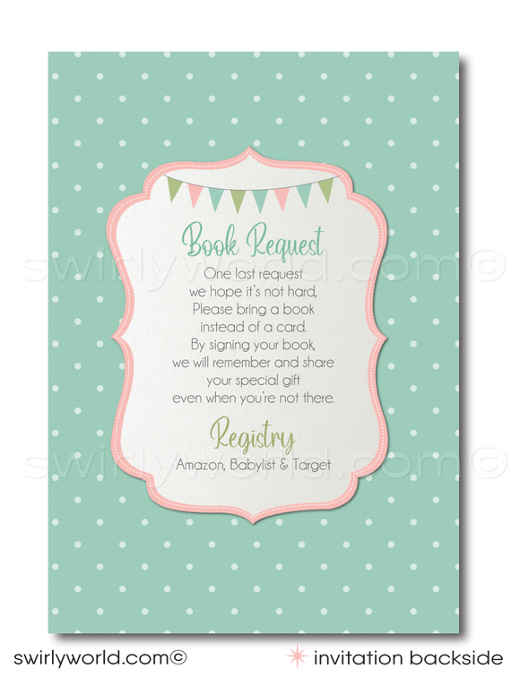 Invite guests to a nostalgic carousel-themed baby shower with Swirly World's Vintage Carousel Invitation Set. Features pastel colors, retro typography, and classic polka dots. Easily editable on Corjl. Perfect for a charming celebration at a park carousel. Includes invitations, thank you cards, and envelopes.