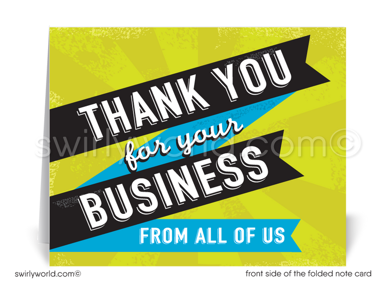 Business Retro Modern Thank You Cards for Clients