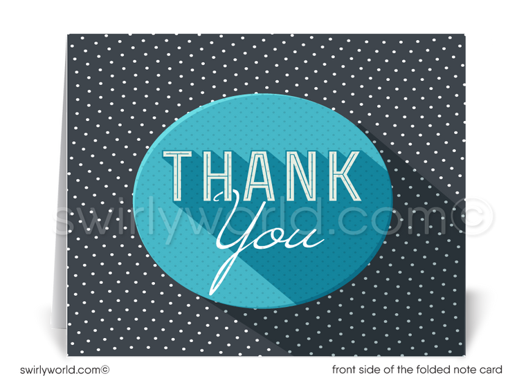 Retro Style Business Thank You Note Cards