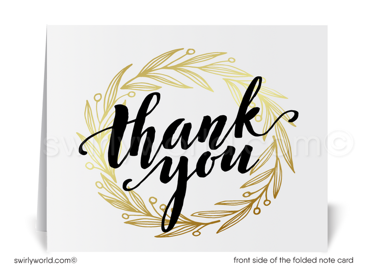 Black and Gold Client Thank You Cards for Business