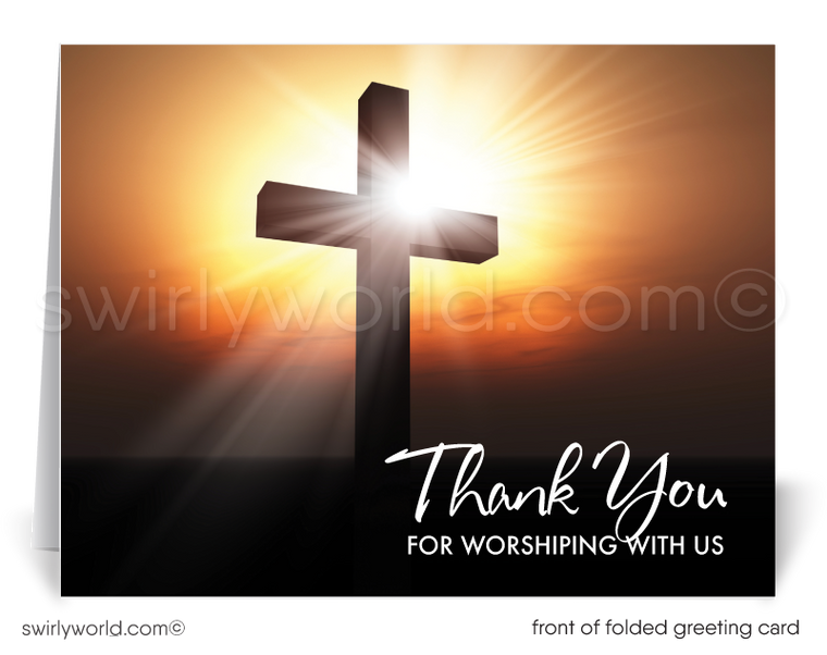 Thank You For Worshiping With Us Welcome Visitors Note Cards