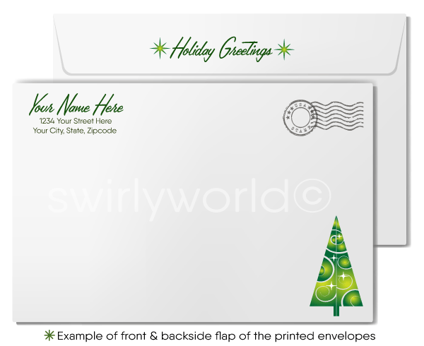 Contemporary Modern Season's Greetings Trees Holiday Cards for Custome ...