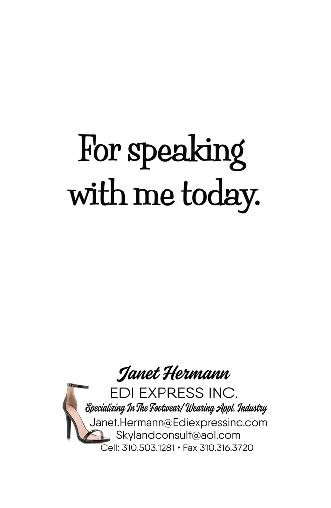 Thank You Card Design for Janet Hermann EDI Express