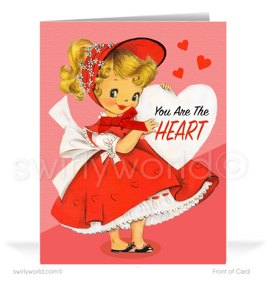 Vintage Valentines Day Card 1950s 1940s Kissing Valentine